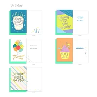 American Greetings 25-Count Birthday Card Assortment with Envelopes, Seals, and Storage Box (Celebrate)