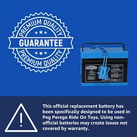 Peg Perego Official 12 Volt Replacement Battery for Ride on Toys. All Season Performance. Works with John Deere, Polaris, and Case IH licensed Peg Perego Ride on Toys