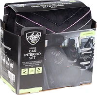 Auto Drive Diamante Pink Soft Velour Seat Cover Kits