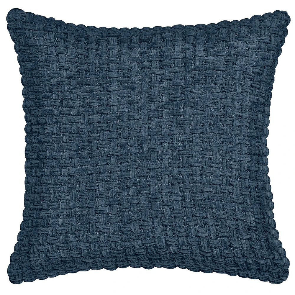 Fabstyles Chenille Basket Weave Polyester Coussin avec Poly-Insert Coussin Décoratif pour Canapé Canapé Chambre Salon18 X 18 avec Fermeture à Glissière