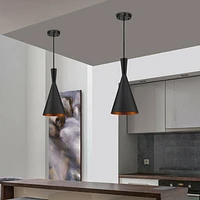 CAROL 2- Pendentif de style moderne noir et or