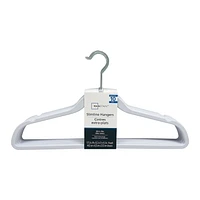 Lot de 10 cintres Slimeline, cintres en plastique non velours pour vêtements, couleur blanche Cintre en plastique sans velours