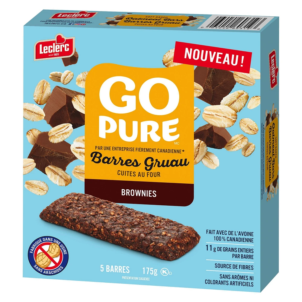 Go Pure Soft Baked Brownies Oatmeal Bars, 5 / 175g