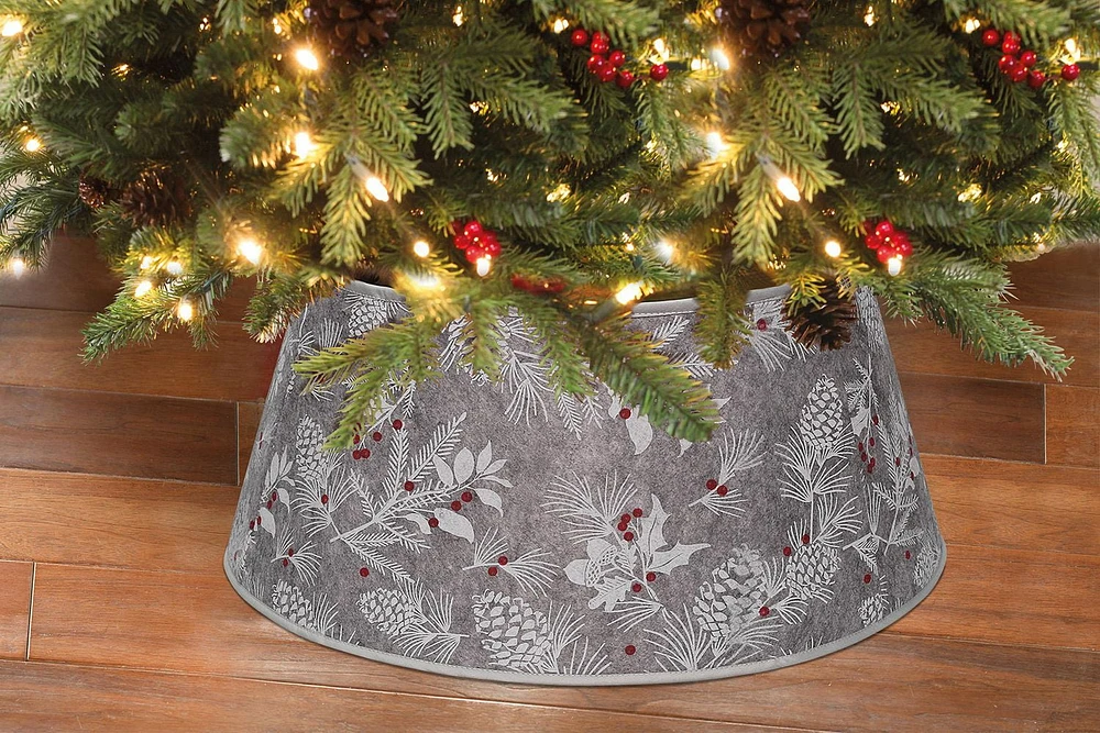 Holiday Time Mottled Felt Stand Band™ Tree Stand Collar with Canvas Trim