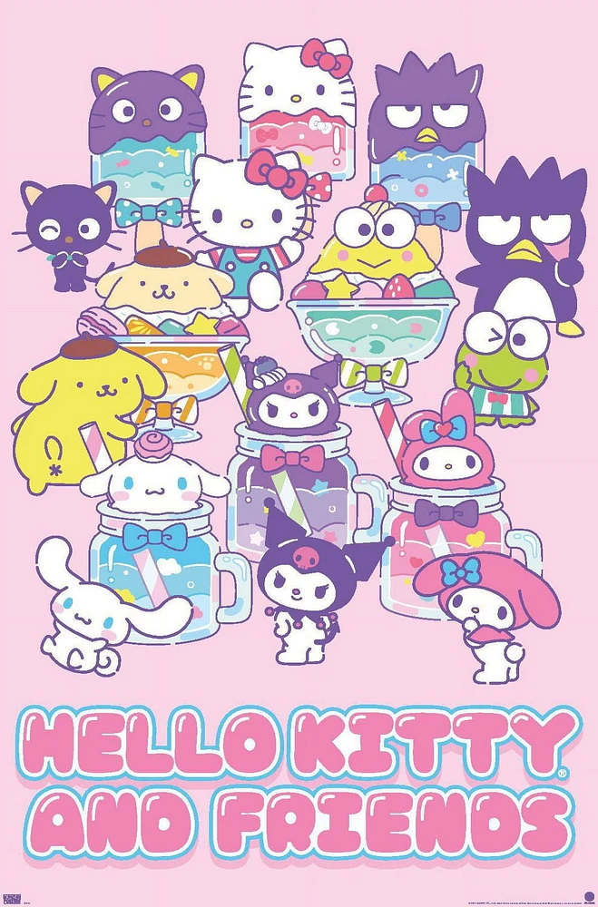 Hello Kitty and Friends: 24 Summer Fresh - Group Wall Poster, 22.375" x 34", Wall Poster