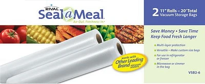 Sacs pour scelleuse sous vide Seal-A-Meal, rouleaux pour la conservation hermétique et sous vide des aliments, 11 po x 9 pi 2 unités