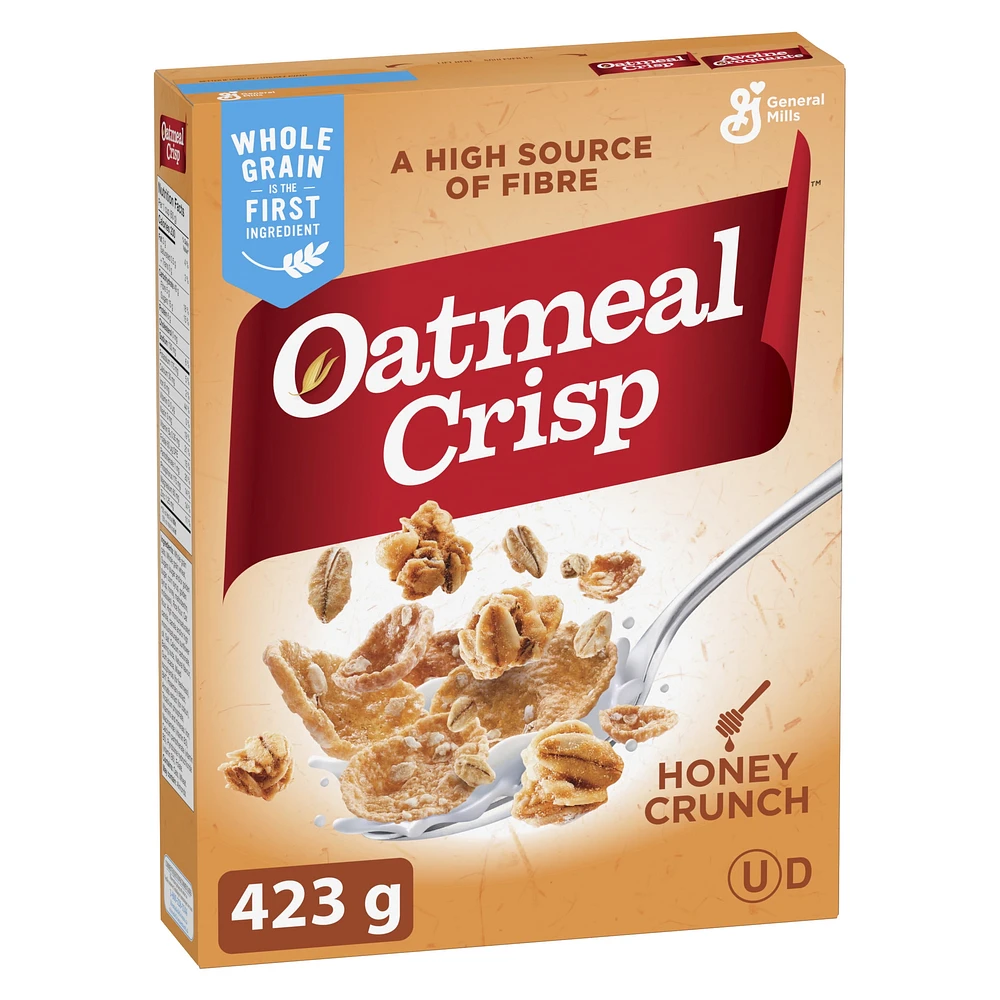 Oatmeal Crisp Breakfast Cereal, Honey Crunch, High Fibre and Whole Grains, 423 g, 423 g