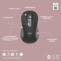 Logitech MK955 Signature Slim ensemble clavier et souris sans fil, pour grandes mains, frappe et clics discrets - Noir
