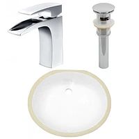 American Imaginations -in. W CSA Oval Bathroom Undermount Sink Set In White