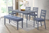 Table de salle à manger en bois massif Aerys Nelson en gris