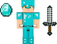 MINECRAFT – FIGURINE DE BASE – 8,26 CM (3,25 PO) – Alex avec armure en diamant