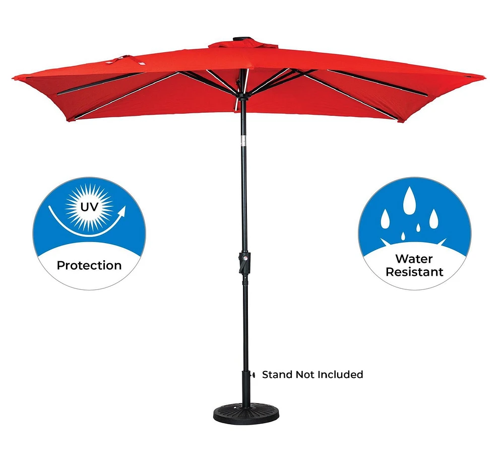 Parapluie solaire rectangulaire nouvelle génération Sun-Ray 9'x7' - Rouge rubis