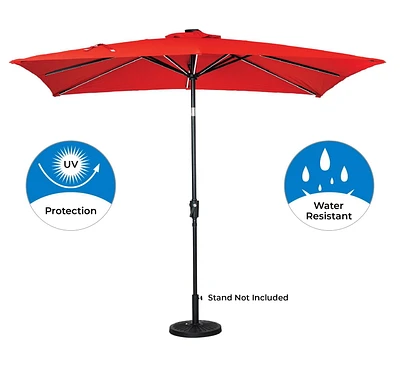 Parapluie solaire rectangulaire nouvelle génération Sun-Ray 9'x7' - Rouge rubis