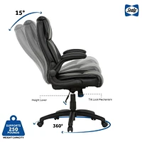 Sealy® Winthrop Chaise de bureau haute en similicuir noir
