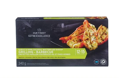 Crevettes colossales en papillon Notre Excellence à l’ail et aux fines herbes 340g
