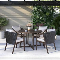 Ensemble table et chaises 5 pièces pour patio Laval Better Homes & Gardens - Brun Osier tissé à la main
