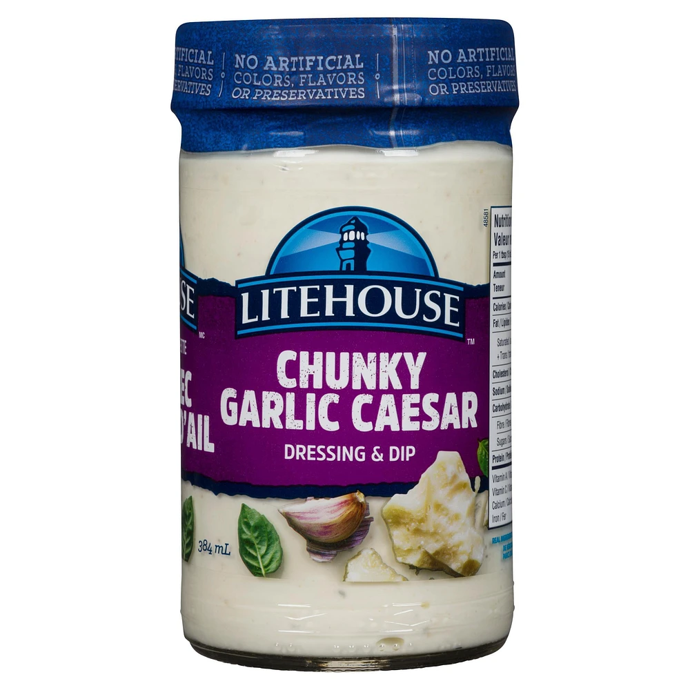 Litehouse Chunky Garlic Caesar Dressing & Dip, 384 mL