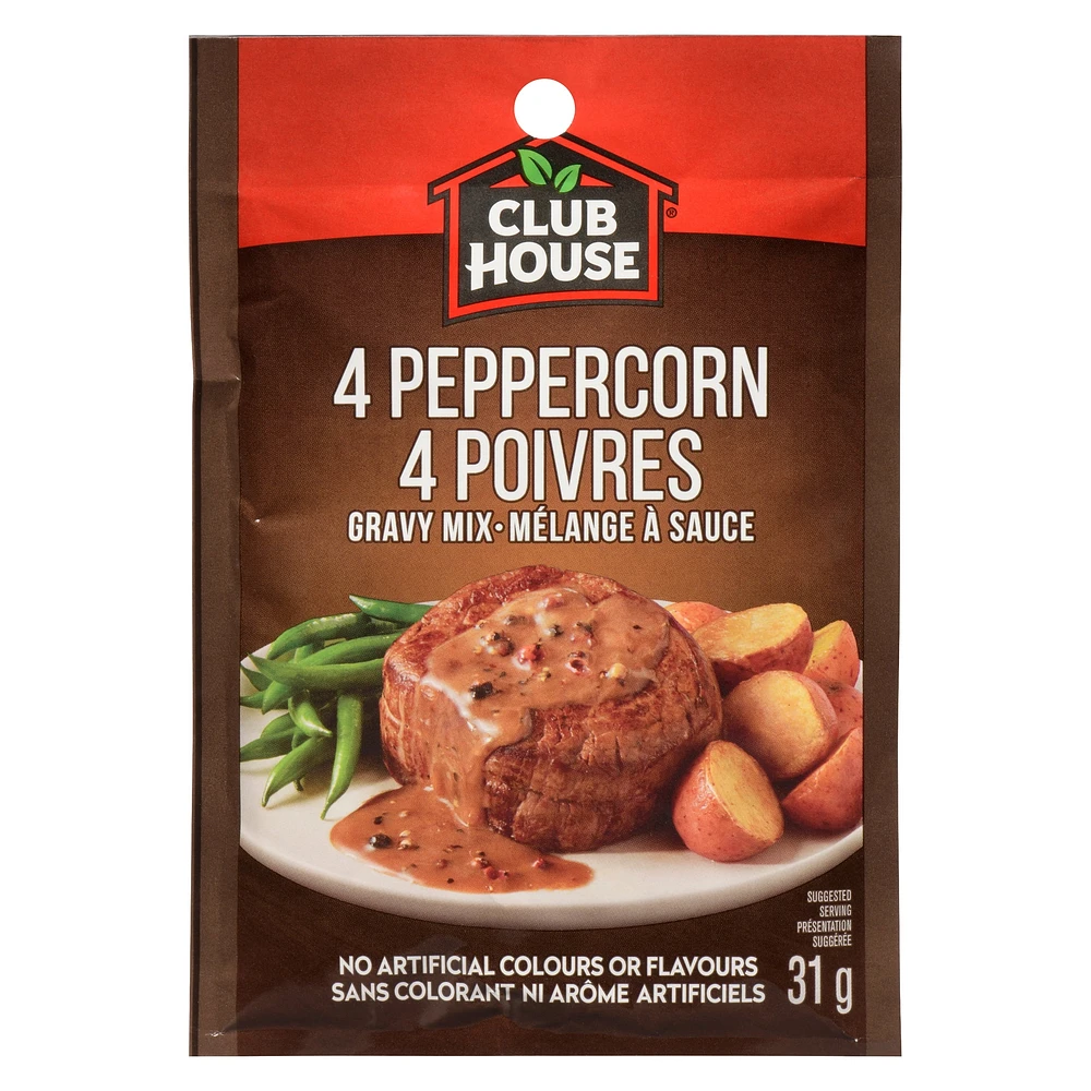 Club House, Dry Sauce/Seasoning/Marinade Mix, 4 Peppercorn Gravy, 31g