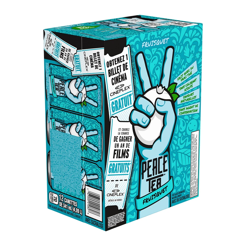 Cannettes de Peace Tea Sno-Berry, 341 mL, Paquet de 12 12 x 341 ml