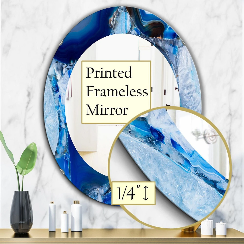 Designart 'Marbled Geode 11' Miroir Mid-Century - Miroir Mural Ovale ou Rond - 24x36