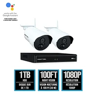 Night Owl Wireless NVR with Pre-Installed Hard Drive and 1080p HD Infrared IP Cameras, 1080p HD Wireless NVR