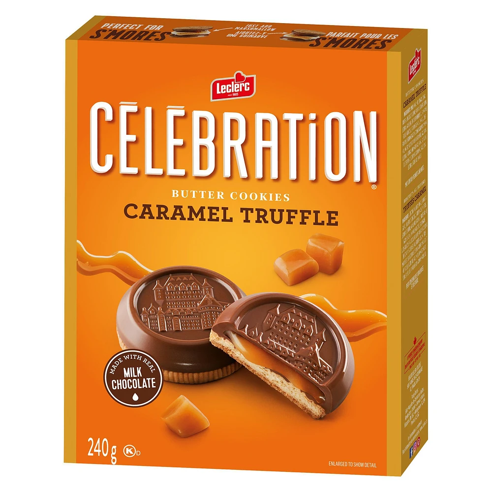 Celebration Milk Chocolate Top Butter Caramel Truffle Cookies, 240g / Boxed Cookies