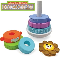 Spark Create Imagine Eco Wood Stacking Rings Toy, 8pcs, 8 piece set, ages 2+