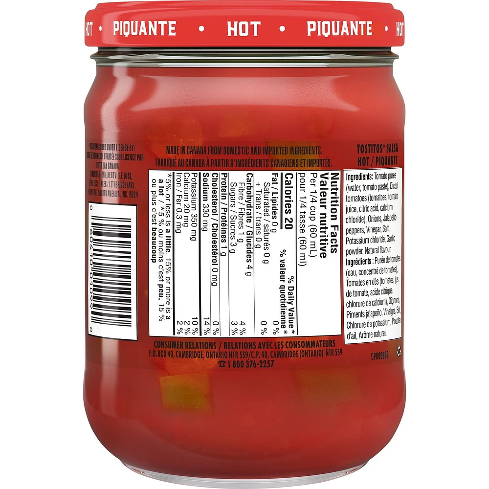 Tostitos salsa Piquante. 418 ml.
