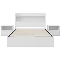 Nexera Hunter Platform Bed With Headboard And 2 Nightstands