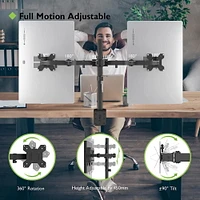 Techly Support de bureau à double moniteur à mouvement complet de 13" à 27" Inclinaison +/-90° Capacité de charge jusqu'à 10 kg x 2 VESA jusqu'à 100x100 mm, Noir