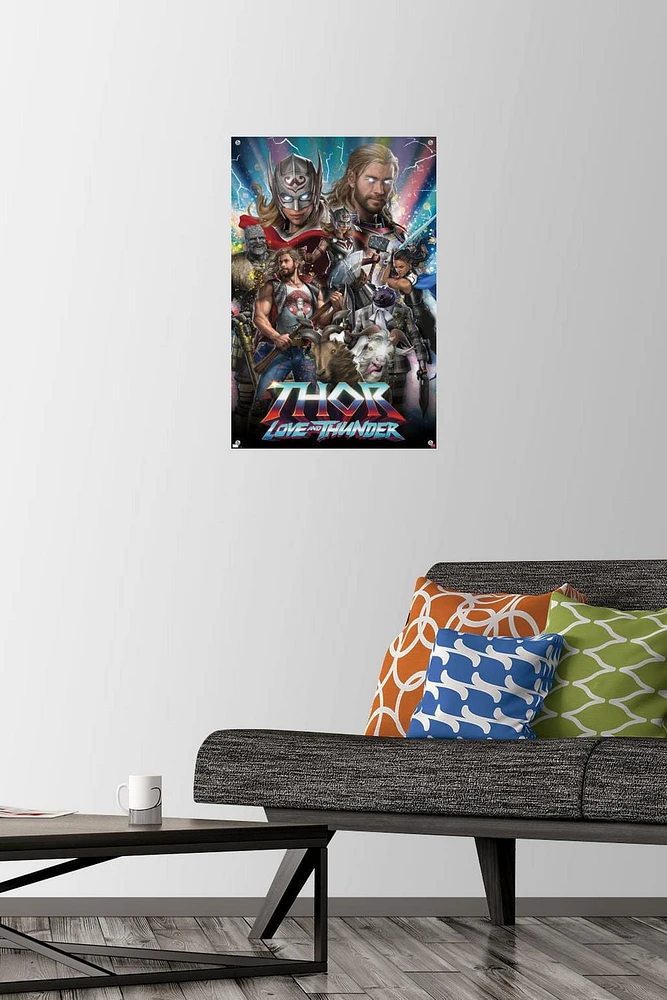 Marvel Thor: Love and Thunder - Amazing Wall Poster, 22.375" x 34" Framed