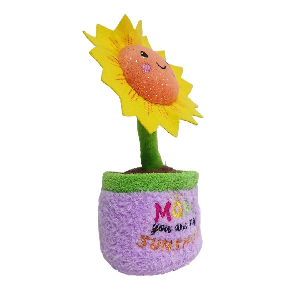 Way To Celebrate Mother's Day Plush Sunflower,9inch Height,for 3 years and up, Plush Flower