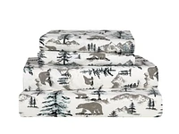 Snow Cap 4 Piece Cotton Flannel Sheet Set