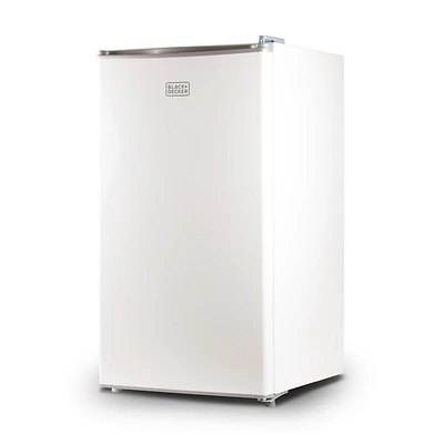 Black + Decker BCRK32W Réfrigérateur compact Energy Star Mini-réfrigérateur à porte simple avec congélateur, 3,2 pieds cubes, blanc