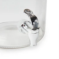 Accueil tendances distributeur de boissons en verre transparent de 1,5 gallon avec couvercle en bois Réservoirs d’eau en verre