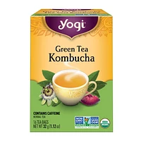 Yogi Green Tea Kombucha, Contains Caffeine Wellness Tea Bags, - 16 Count