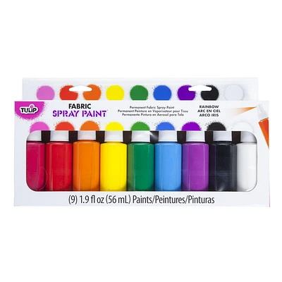 Tulipe 1,9 fl oz Spray Tissu 9 Couleurs Party Pack Peinture en aérosol pour tissu