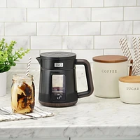 TRU Rapid Cold Brew Coffee Maker, Stylish Black with wood-grain
