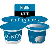 Oikos Greek Yogurt, Plain, No Added Sugar, 2% M.F., 4 x 100 g