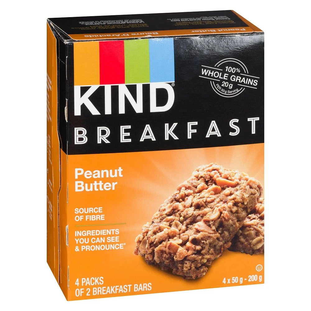 Kind Breakfast Bar - Peanut Butter, 4 x 50g