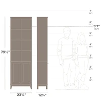 Prepac Yaletown White 23.75" W x 79.50" H x 12.25" Bookcase