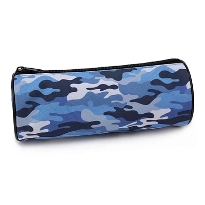 Pen+Gear Blue Camouflage Design Barrel Pencil Pouch