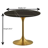 ABSTRA URBAN DINING TABLE , Table à manger de haute qualité avec pied doré .<br>Dans l'ensemble : 28,75" H x 35,5" L x 35,5" P