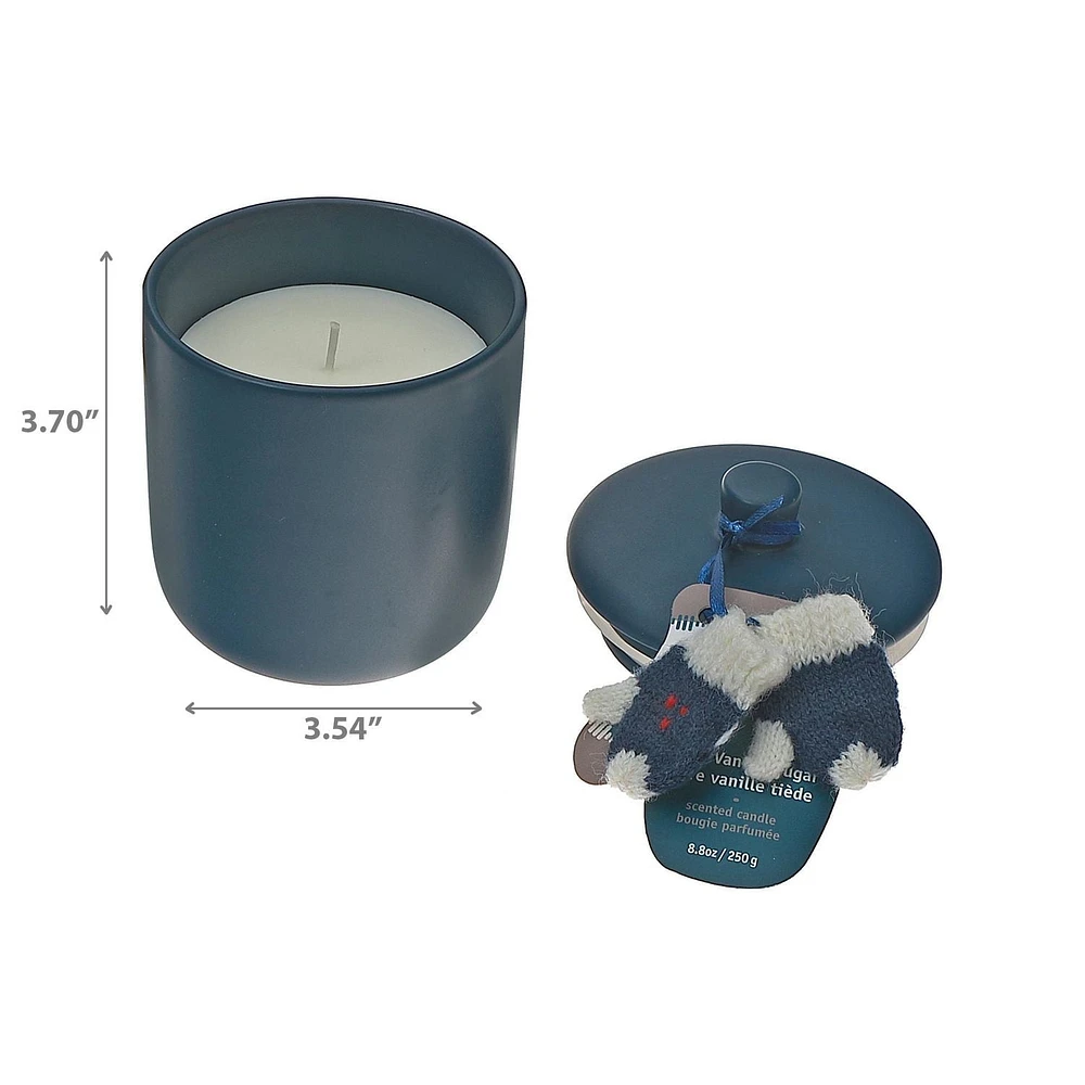 Bougie De 8,8 Oz Et Sucre Vanillé Chaud Glov Tricoté