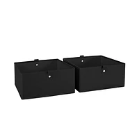 Kids 4-Tier 13in Ladder Shelf with Toy Organizer and 2pc Black Bins