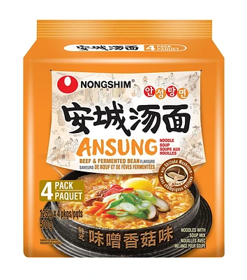 Nongshim Ansungtangmyun Noodle Soup, 125g x 4, Family Pack