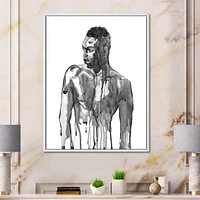 Designart Bel Homme Africain Portrait Sur Blanc I ART MURAL À CADRE FLOTTÉ