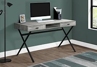 Monarch Specialties Bureau, Bureau À Domicile, Ordinateur Portable, Tiroirs De Rangement, 48"l, Travail, Métal, Stratifié, Gris, Noir, Contemporain, Moderne