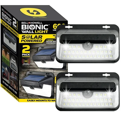 Lumière Murale Solaire Extérieure Sans Fil à DEL Bell + Howell Bionic – Ensemble de 2 Lumière Murale Extérieure