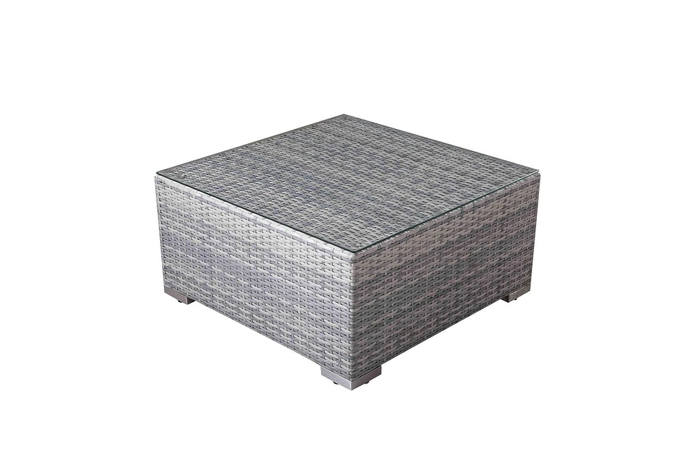 Velago Ensemble Sectionnel Complet en Osier Toutes Saisons Fresco, 8 Pièces, Gris Clair